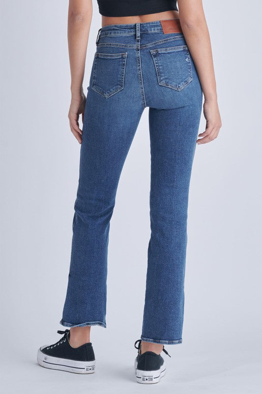 Side Slit Bootcut High Waist Jeans