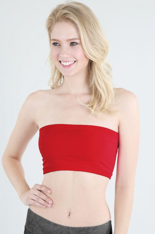 Bandeau Top - Red, Charcoal One Size / Red 0116