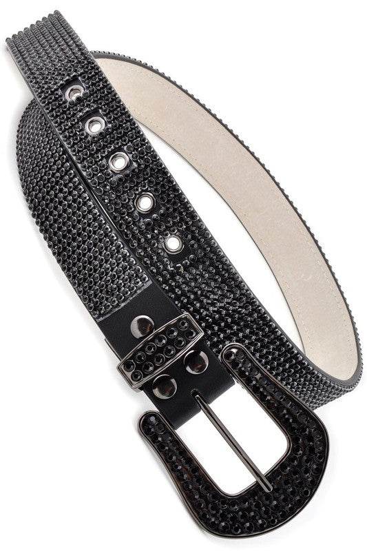 Luxurious Western Crystal Leather Belt