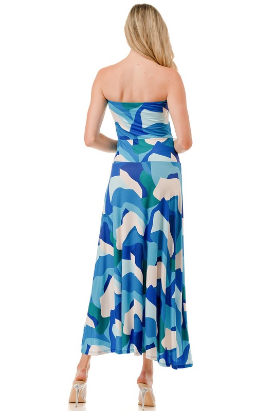 Ariella Tube Flare Maxi Dress Small / Multi 0608 Ariella Tube Flare Maxi Dress Small / Multi 0608