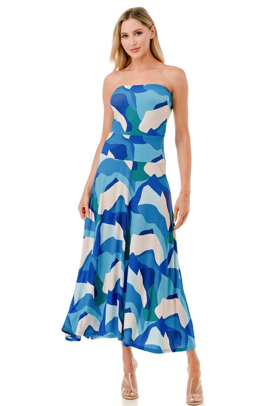Ariella Tube Flare Maxi Dress Small / Multi 0608 Ariella Tube Flare Maxi Dress Small / Multi 0608