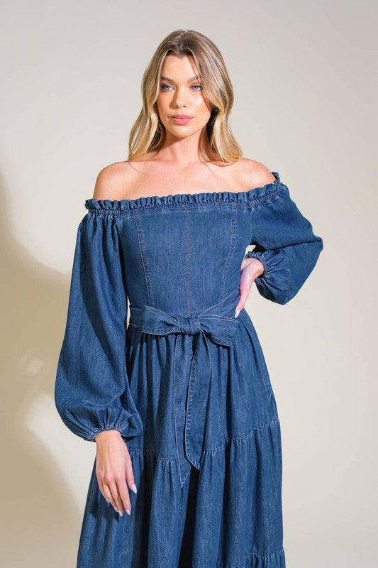 Midi Dress Off The Shoulder Denim Dress Boohoo Artistic Impulse Denim Midi Dress L Flying Tomato Medium Indigo L Midi Dress Off The Shoulder Denim Dress Boohoo Artistic Impulse Denim Midi Dress L Flying Tomato Medium Indigo L