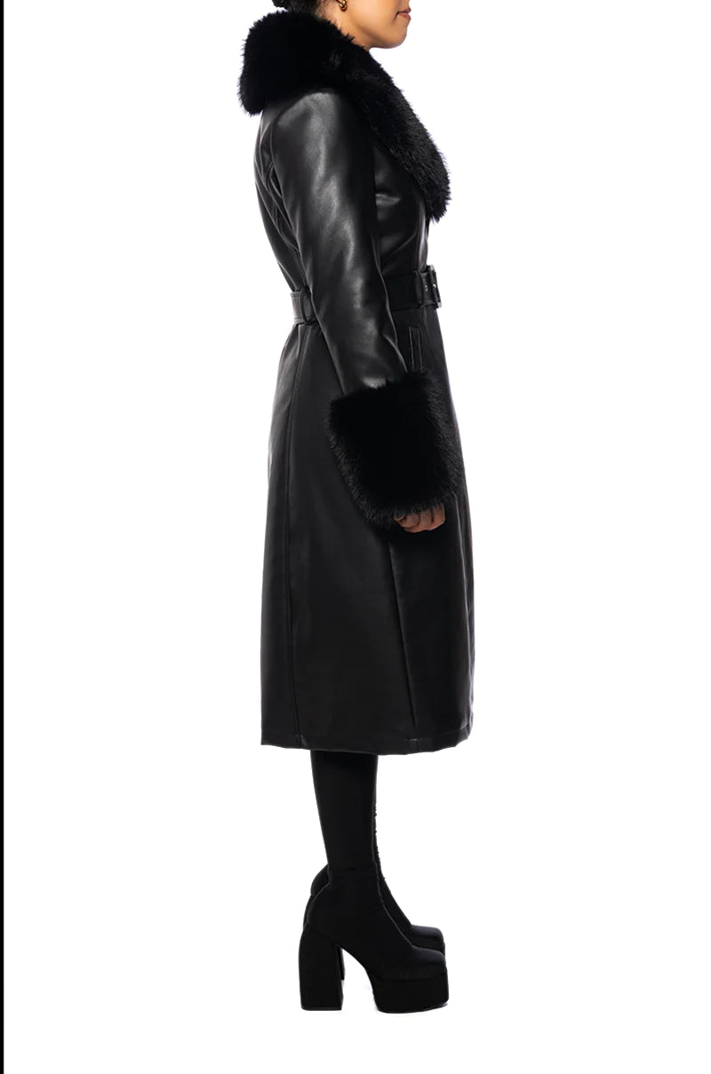 Kaya Faux Fur Leather Coat – TandyWear