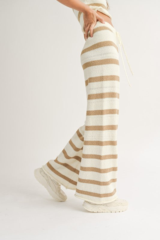 Wide Stripe Knitted Pants