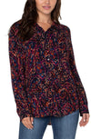 Liverpool Button Up Woven Blouse