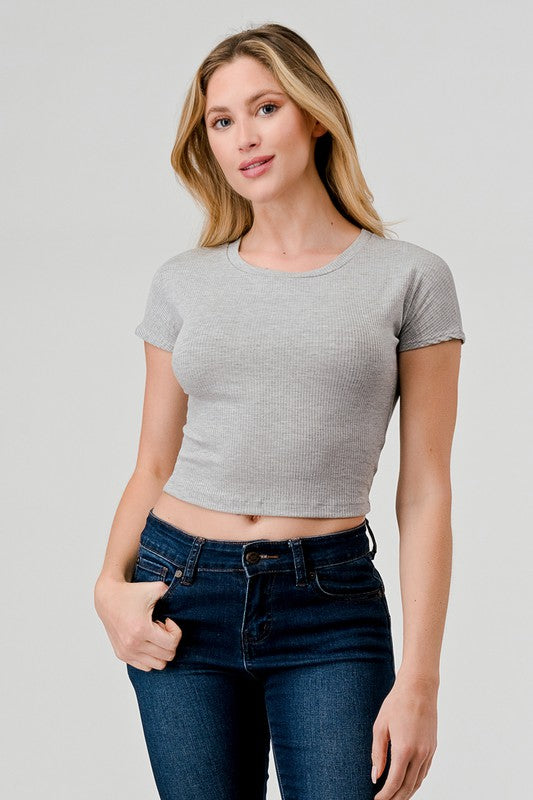 Ribbed Baby Tee Crop Top – TandyWear - Main Image