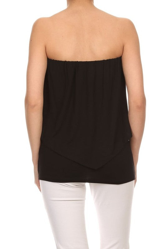 Double Layered Tube Top - Black