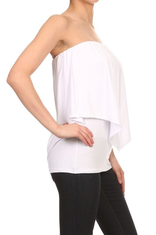 Double Layered Tube Top - White