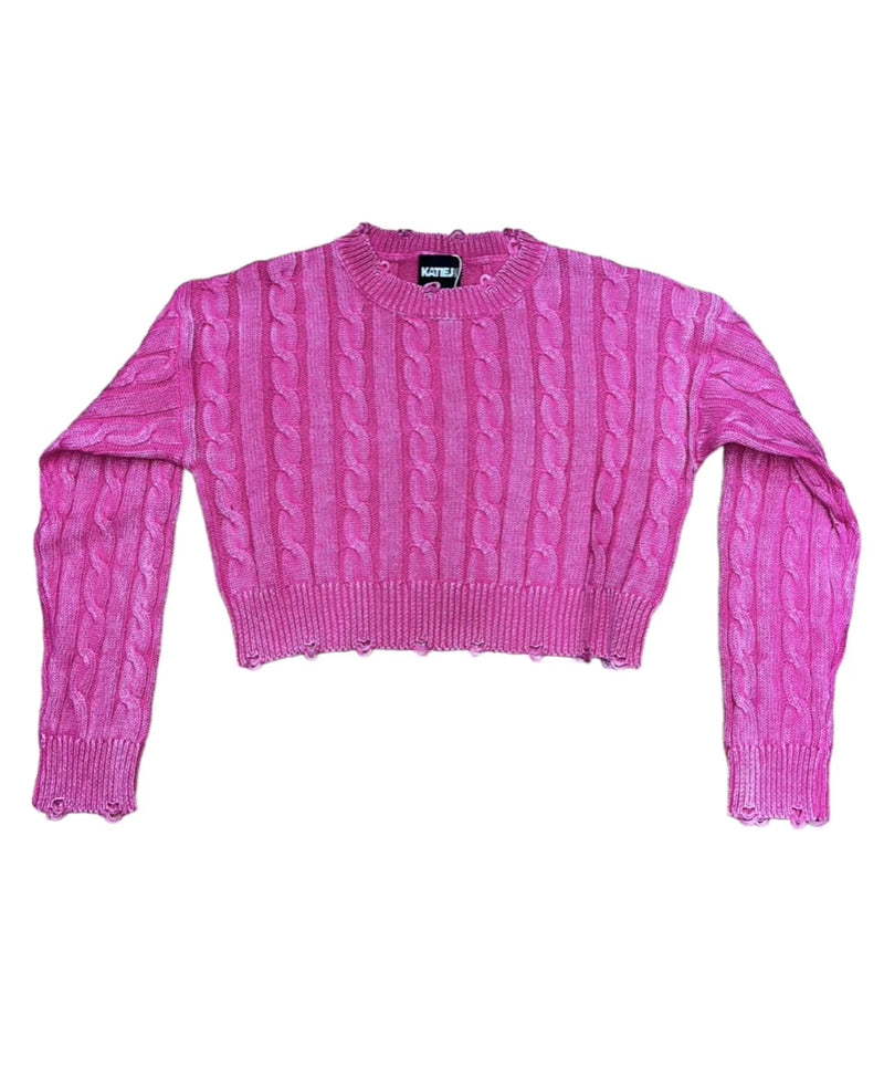 Gabby Cable Knit Sweater - Blush