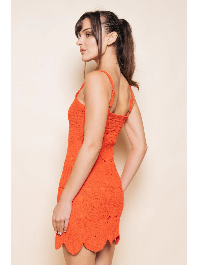 spaghetti strap crochet dress AQUA Spaghetti Strap Crochet Maxi Dress - Exclusive
