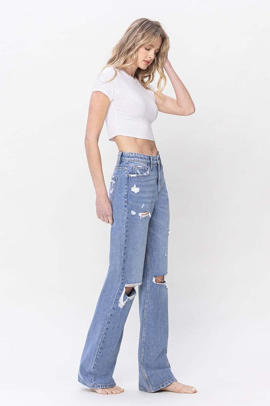 Baggy Rigid Flare Jeans