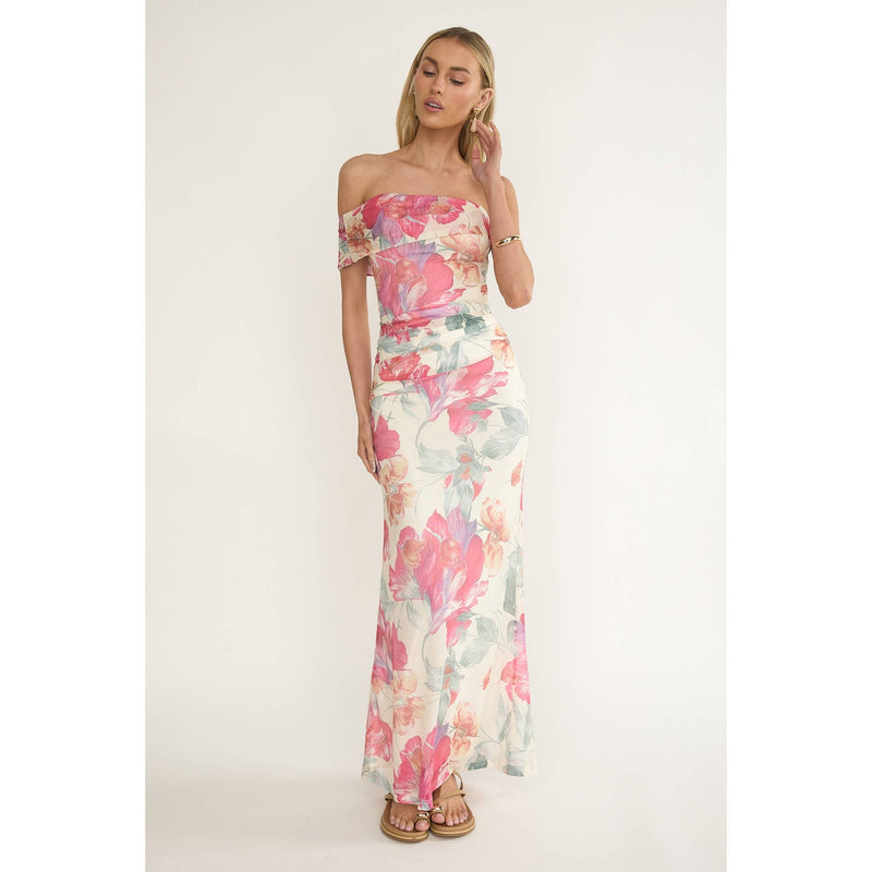 bodycon floral maxi dress Pink Off-Shoulder Watercolor Ruched | One and Only Collective Size:S (55) Get To Know Club Moda 2026-07-29 :: Mini Dresses This is the dress Vera Wang Haute Wedding