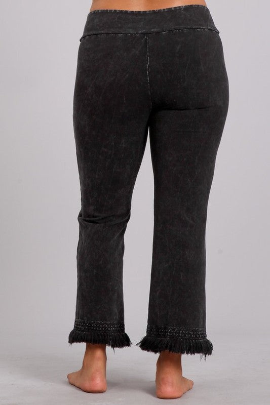 Mineral Washed Cropped Straight Pants