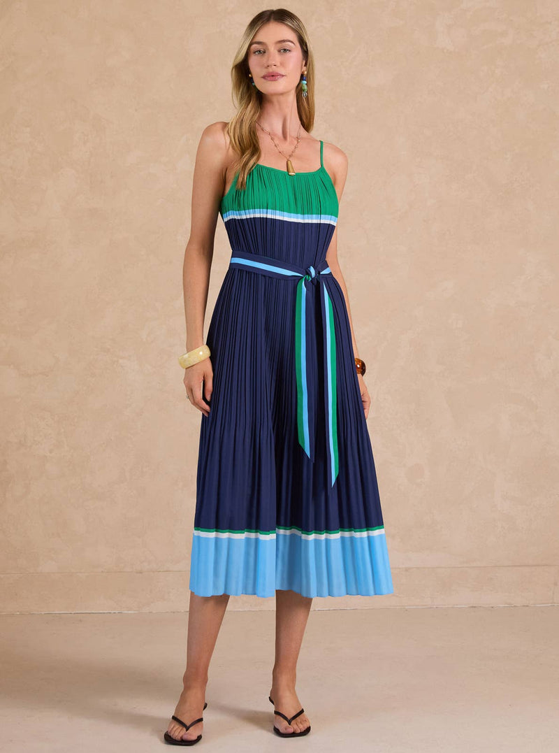 pleated sleeveless maxi dress Color Block – TandyWear Lined Square neckline with COLOR:Blush (as pictured) Linen Flared Sleeves Beach Colors of Hanzala