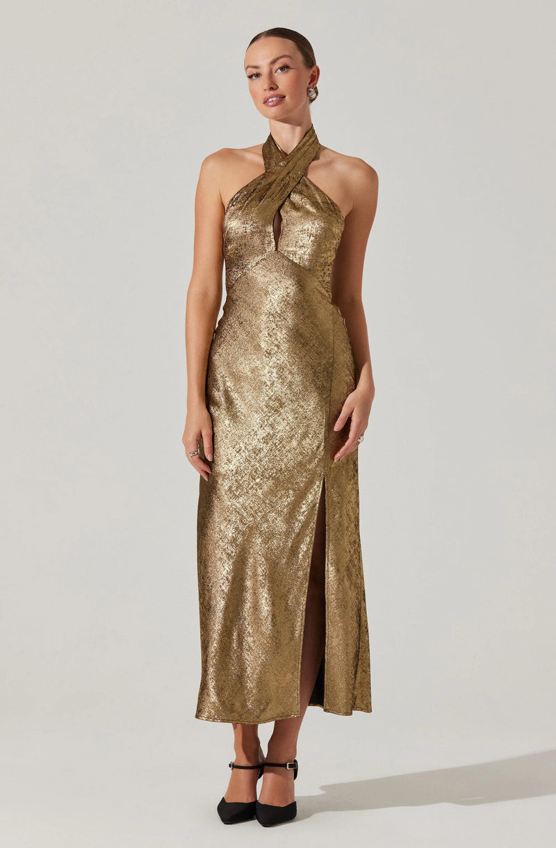 ASTR the Label Marissa Dress - Gold Medium ASTR the Label Marissa Dress - Gold Medium