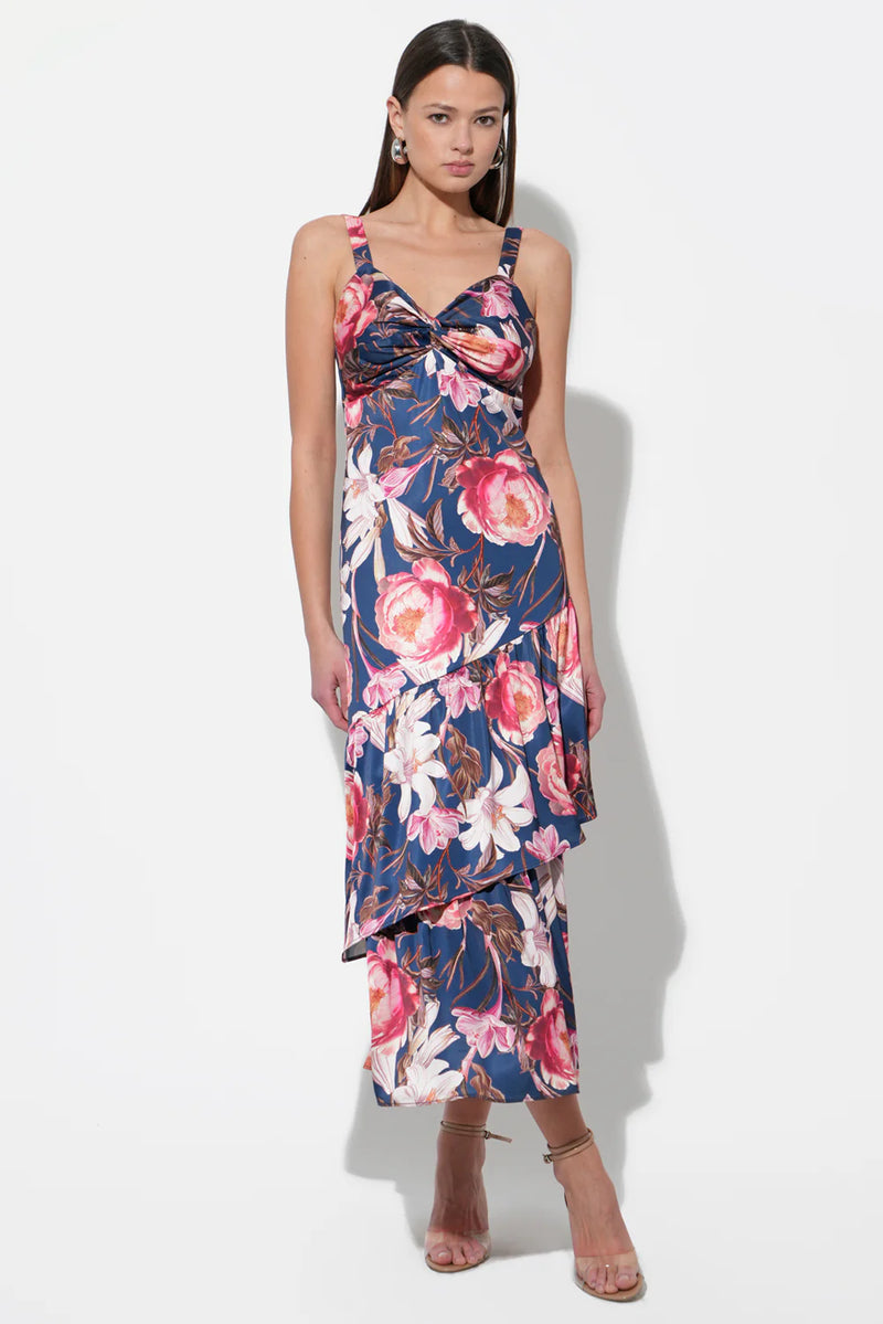 Dione Ruffled Tiered Midi Dress | Adelyn Rae S / NAVY Dione Ruffled Tiered Midi Dress | Adelyn Rae S / NAVY