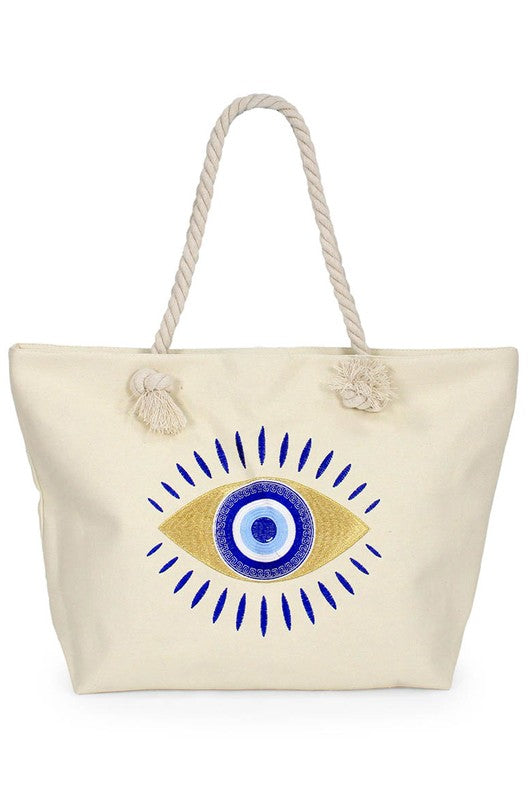 evil eye beach tote