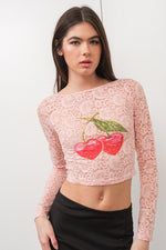 Cherry Lace Top