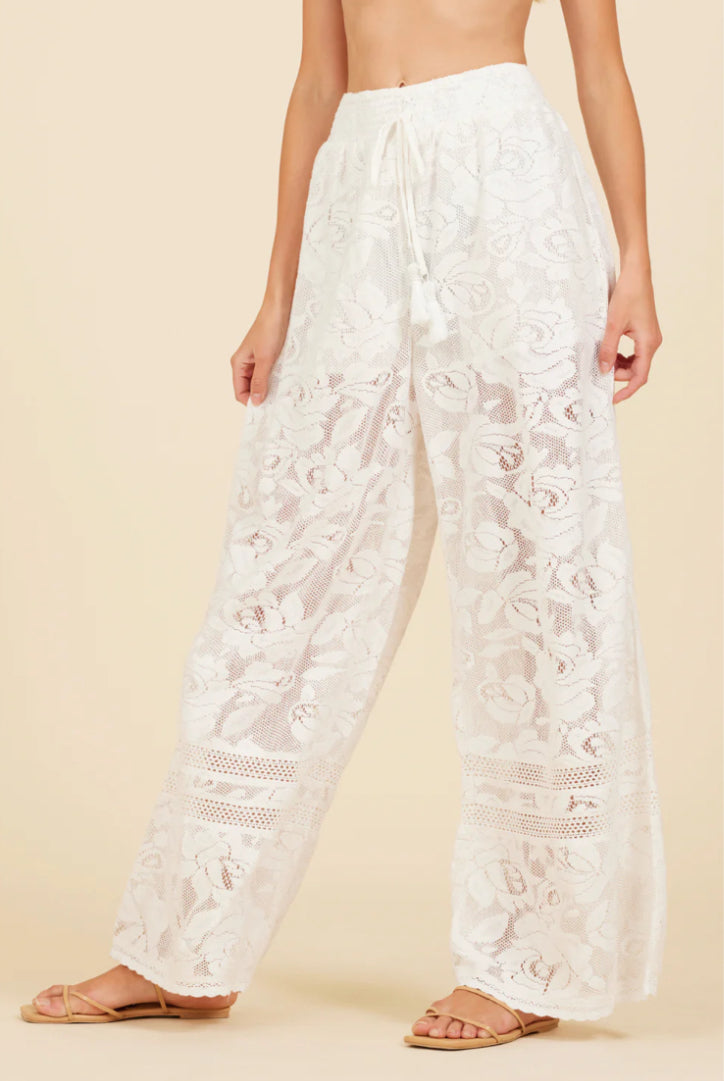 Surf Gypsy Lace Crochet Mix Flare Pant