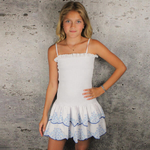 Tiered Embroidered Detail Dress- Girls