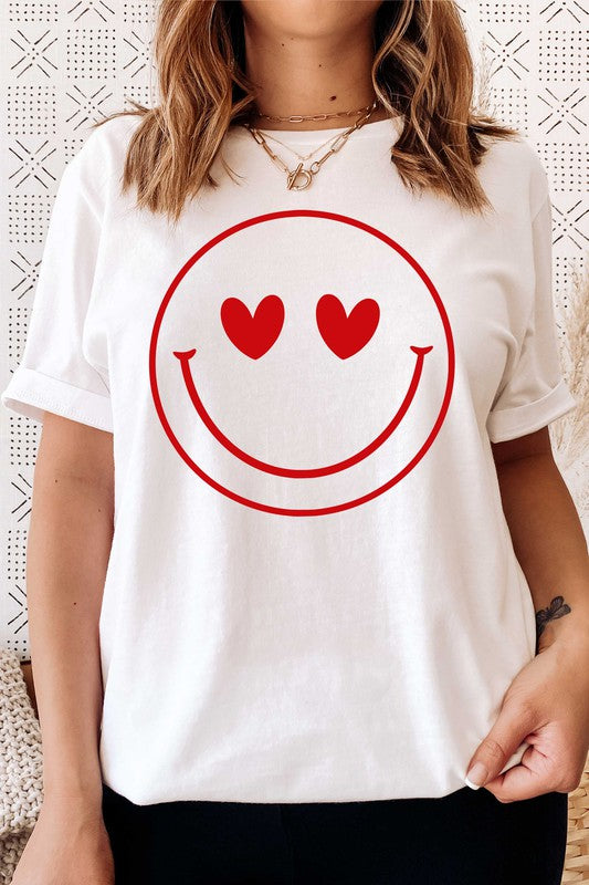 Heart Eyes Smiley Graphic Tee