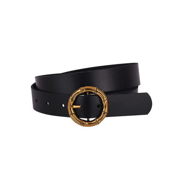 Bamboo Joint Circle Buckle Leather Belt – TandyWear