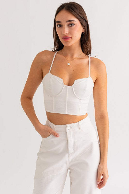 Stewart ø Diskant røre ved Leather Mixed Corset Crop Top – TandyWear