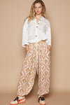 Designed In Collar Neck Short Sleeve Relaxed Fit Jacket Top