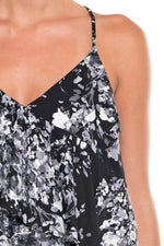 Printed Asymmetrical Ruffle Tank Top