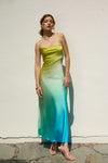 Radiance Ombre Criss Cross Back Maxi Dress - Maui Blues