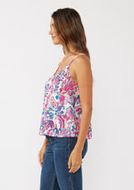 Button Down Paisley Tank Top