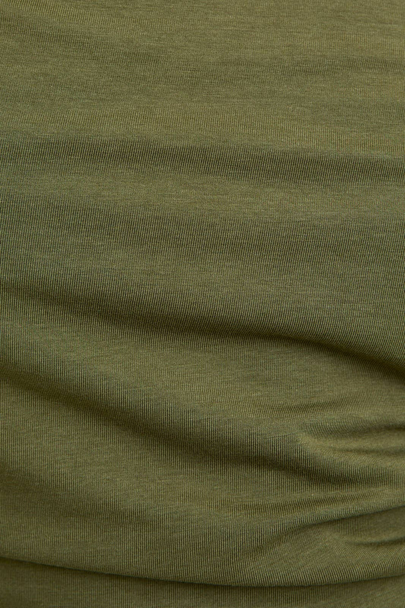 Close-up of green fabric with visible texture