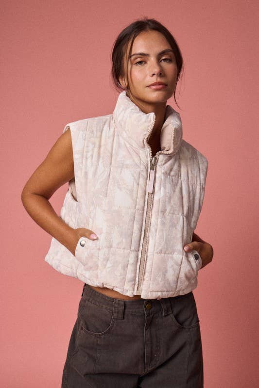 Reversible Cropped Puffer Vest