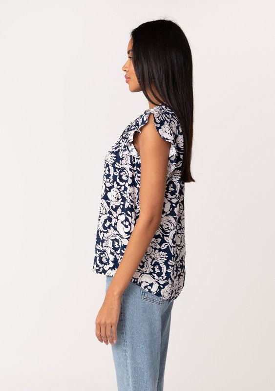 Flutter Sleeve Top w/Neck Ties
