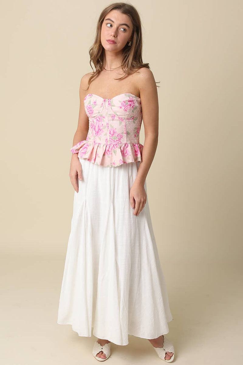 Selina Floral Peplum Corset Top – TandyWear