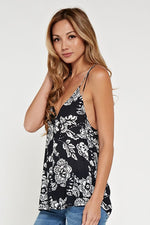 Double Border Printed Strappy Tank Top