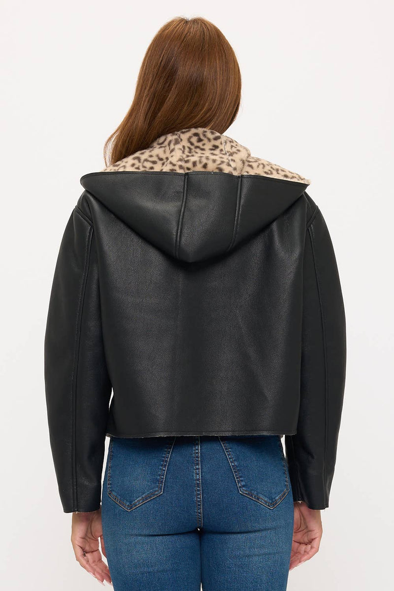Luxe Leopard Reversible Toggle Jacket