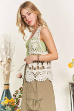 Braid Crochet Vest Cardigan