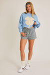 Waist Tie Check Shorts