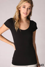 Cap Sleeve Scoop Neck Top