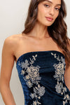 Navy Velvet Maxi Dress