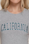 Short Sleeve Crew Neck Embroidered Top