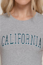 Short Sleeve Crew Neck Embroidered Top