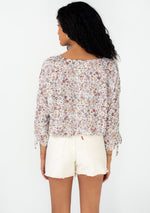 Floral Dolman Sleeve Button Down Blouse