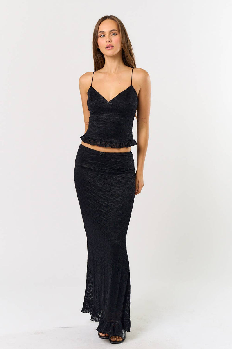 Lace Cami Top and Maxi Skirt Set