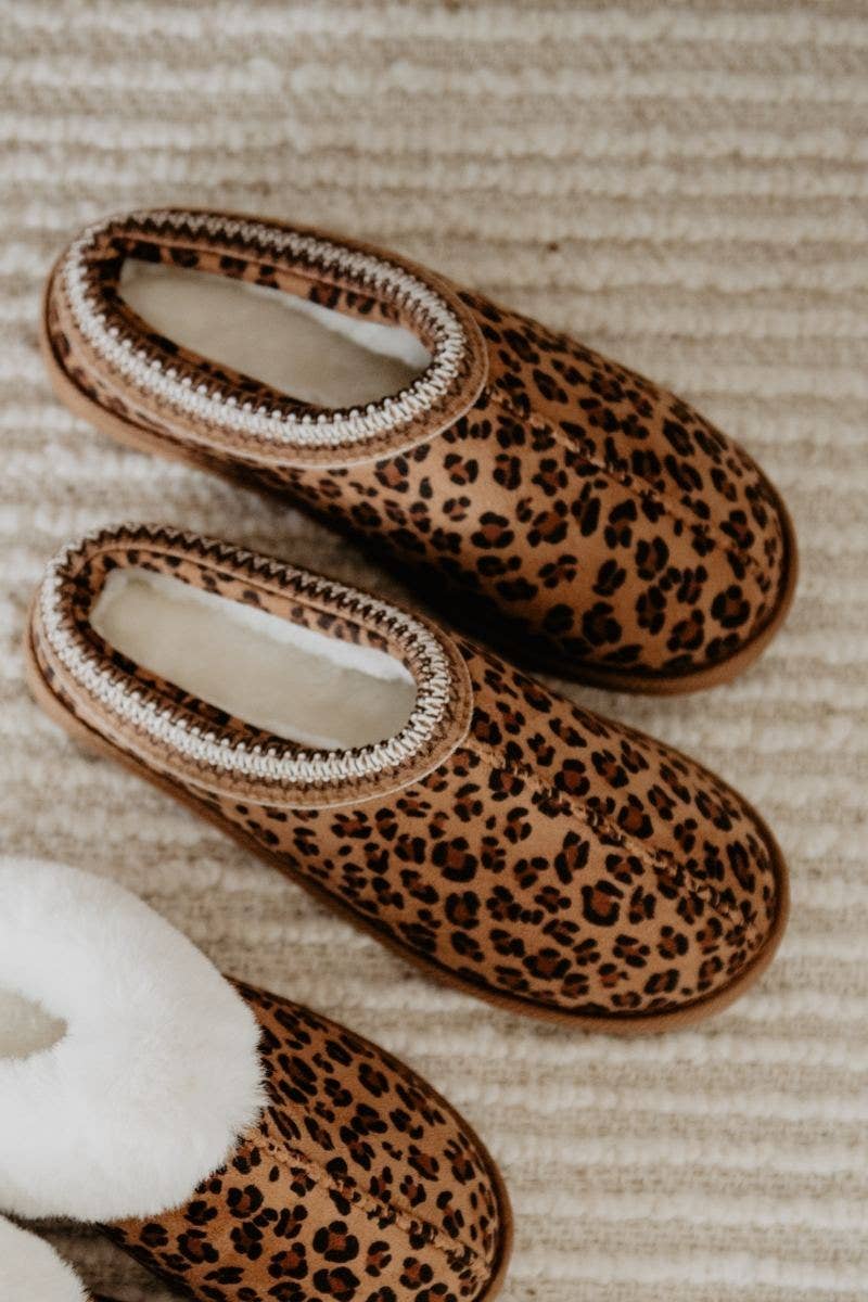 Leopard Print Embroidered Slipper