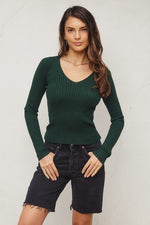 V-Neck Fitted Light Sweater