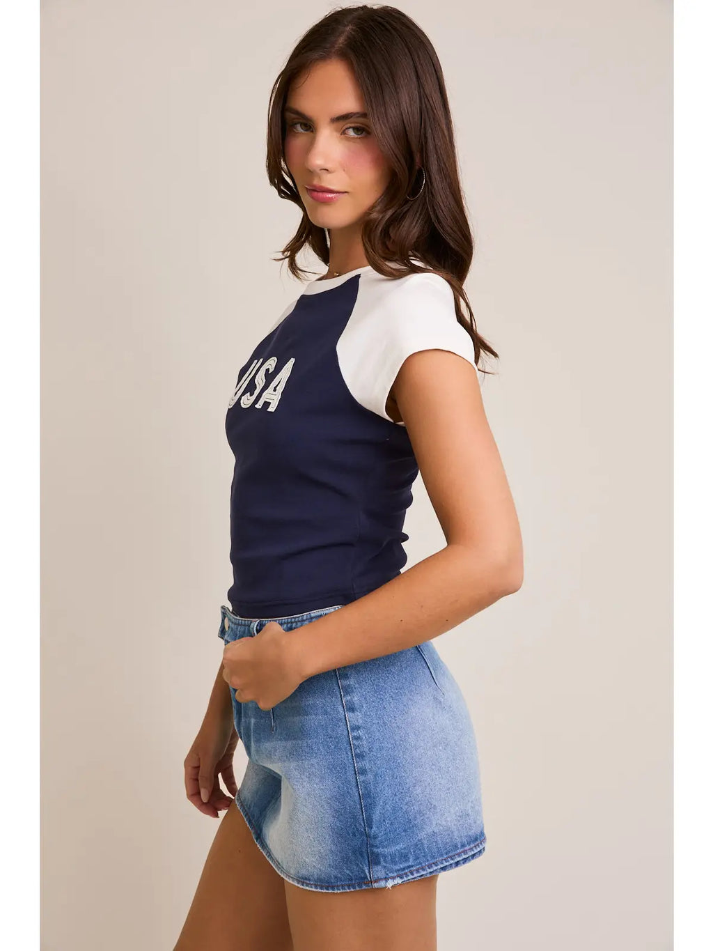 Cap Sleeve USA Baby Tee