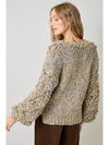 Flecked Chunky Sweater Cardigan