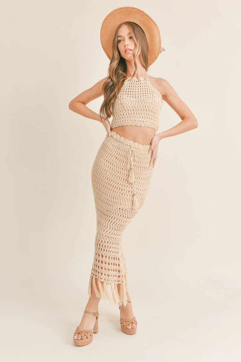Crochet Crop Skirt Set